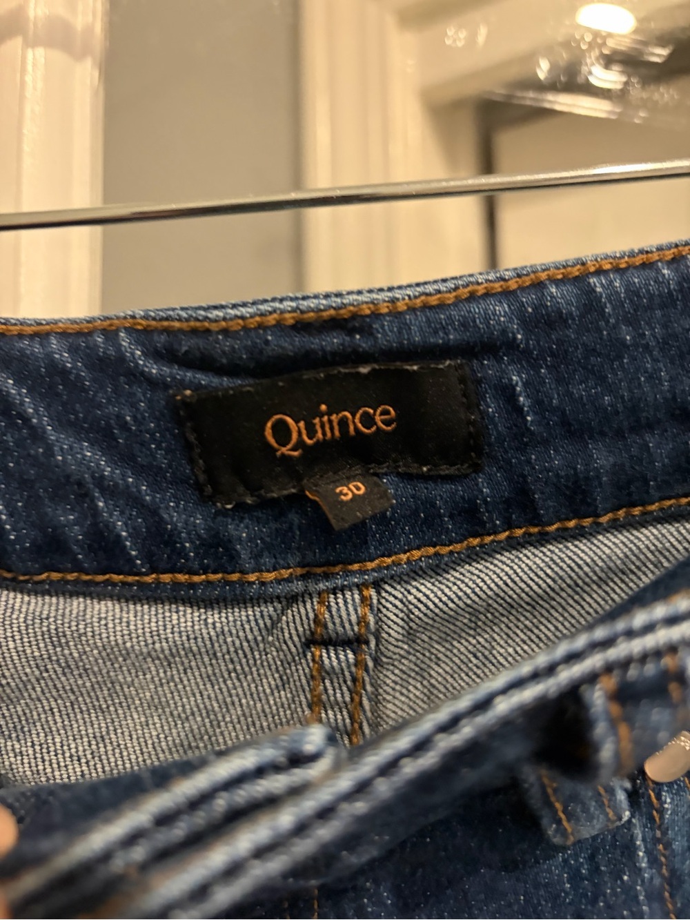 Quince Comfort Stretch High Rise Cropped Wide Leg 26” Stormy Blue Size 30 - Picture 3 of 10